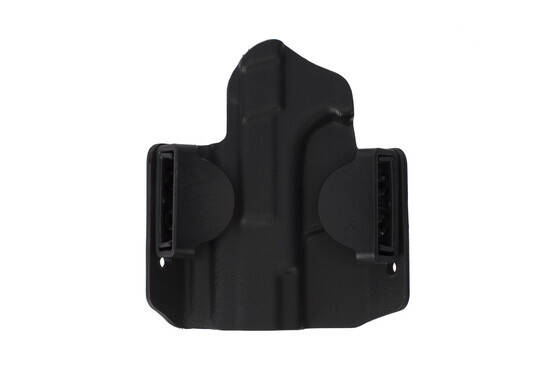 HSGI's outside the waistband black gun holster for compact Smith & Wesson handguns can configured for 1.5in or 1.75in belts